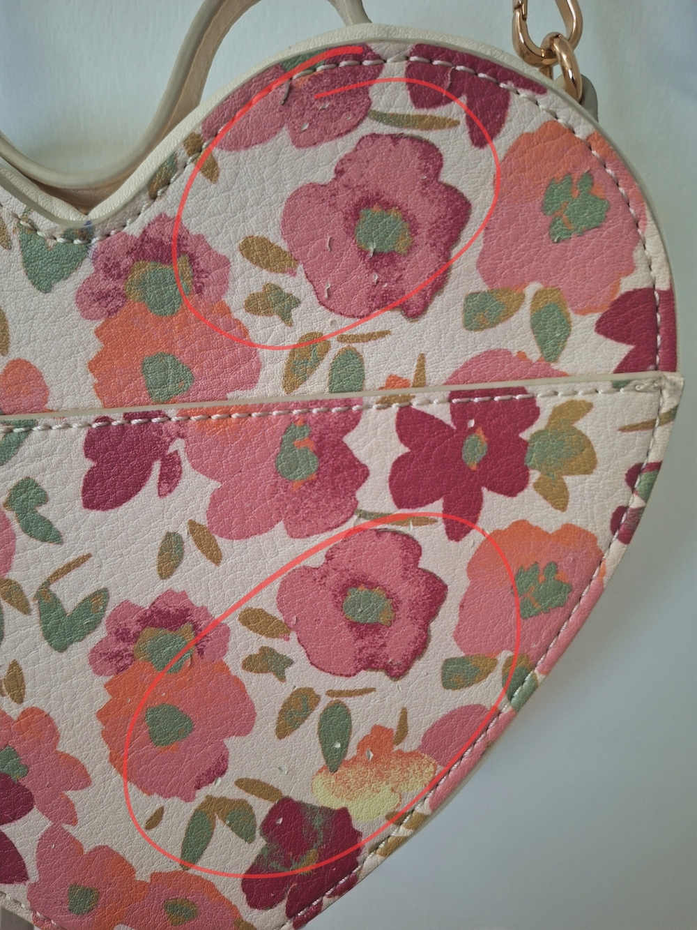 Lauren Conrad Heart-Shaped Floral Crossbody Bag - Cream and Pink - Picture 4 of 9